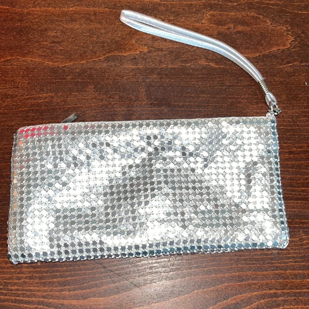 Silver Metallic Wrist bag or Clutch NWOT